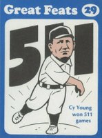 1972 Laughlin Great Feats #29 Cy Young Blue Border Baseball Card