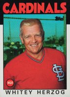 1986 Topps #441 Whitey Herzog Baseball Card