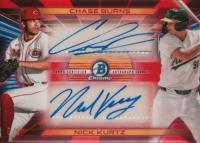2024 Bowman Draft Prospect Dual Autographs #PDABK Chase Burns/Nick Kurtz Red Refractor Baseball Card
