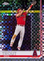 2019 Topps Chrome #200 Mike Trout Jumping-X-Fractor Baseball Card