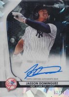 2020 Bowman Sterling Prospect Autographs #JD Jasson Dominguez Black Atomic Refractor Baseball Card