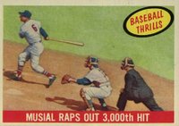 1959 Topps #470 Musial Raps Out 3,000 Hit Baseball Card