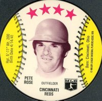 1976 MSA Sports Discs # Pete Rose Blank Back Baseball Card
