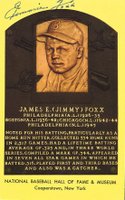 1999 Hall of Fame Autographs # Jimmie Foxx Yellow HOF Plaque Baseball Card