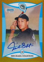 2008 Bowman Chrome Draft #115 Michael Stanton Autograph-Gold Refractor Baseball Card