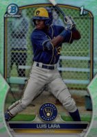 2023 Bowman Chrome Prospects #BCP100 Luis Lara Lunar Glow Refractor Baseball Card
