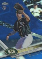 2017 Topps Chrome #98 Matt Olson Blue Refractor Baseball Card