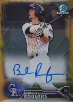 2016 Bowman Prospect Autographs #BR Brendan Rodgers Chrome-Gold Refractor Baseball Card