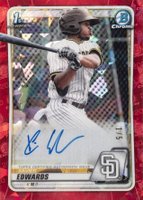 2020 Bowman Chrome Sapphire Edition Autographs #BSPAXE Xavier Edwards Red Baseball Card