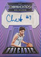 2023 Panini Obsidian Volcanic Signatures #VSCHT Chet Holmgren Electric Etch Purple Flood Basketball Card