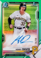 2021 Bowman Draft Chrome Draft Pick Autographs #CDAHD Henry Davis Green Refractor Baseball Card