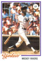 1978 Burger King Yankees #20 Mickey Rivers Baseball Card