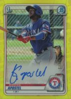 2020 Bowman Chrome Prospect Autographs #CPASA Sherten Apostel Yellow Refractor Baseball Card
