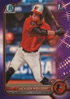 2022 Bowman Draft #BDC168 Jackson Holliday Chrome-Purple Refractor Baseball Card