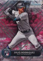 2022 Bowman Sterling #BSR32 Julio Rodriguez Magenta Refractor Baseball Card