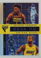 2020 Panini Flux Deja VU #8 Anthony Edwards/Dwyane Wade Silver Basketball Card