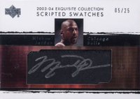 2003 Upper Deck Exquisite Collection Scripted Swatches #SS-MJ Michael Jordan Basketball Card