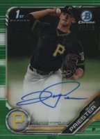 2019 Bowman Draft Chrome Draft Picks Autograph #CDAQP Quinn Priester Green Refractor Baseball Card