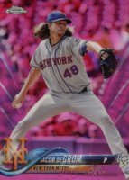 2018 Topps Chrome #143 Jacob DeGrom Pink Refractor Baseball Card