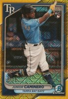 2024 Bowman Chrome Mega Box #56 Junior Caminero Yellow Refractor Baseball Card