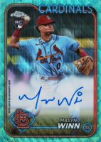 2024 Topps Chrome Rookie Autographs #RAMW Masyn Winn Aqua Wave Baseball Card