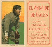 1909 White Borders El Principe De Gales #420 Germany Schaefer Detroit Baseball Card