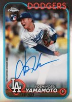 2024 Topps Chrome Rookie Autographs #RAYY Yoshinobu Yamamoto Refractor Baseball Card