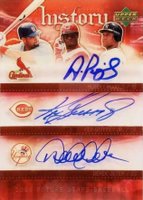 2006 Upper Deck Future Stars Clear Path to History Triple Signatures #PGJ Albert Pujols/Derek Jeter/Ken Griffey Jr. Baseball Card