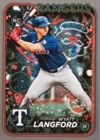 2024 Topps Holiday #H113 Wyatt Langford Silver Glitter Baseball Card