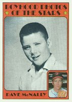 1972 Topps #344 Dave McNally Boyhood Photo Baseball Card