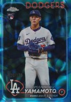 2024 Topps Chrome Update #USC108 Yoshinobu Yamamoto Aqua/Blue Lava Lamp Baseball Card