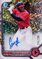 2022 Bowman Chrome Prospect Autographs #CPAJCO Jaison Chourio Speckle Refractor Baseball Card