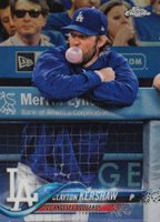 2018 Topps Chrome #121 Clayton Kershaw Blowing Bubble-Refractor Baseball Card