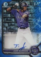 2022 Bowman Chrome Prospect Autographs #CPAJGO Juan Guerrero Hta Choice Refractor Baseball Card