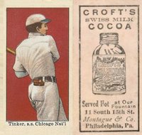 1909 Croft's Cocoa # Joe Tinker Baseball Card