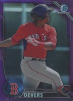 2016 Bowman Draft  #BDC160 Rafael Devers Chrome-Purple Refractor Baseball Card