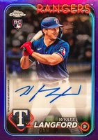 2024 Topps Chrome Update Chrome Baseball Update Series Autographs #ACWL Wyatt Langford Purple Refractor Baseball Card