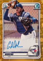 2020 Bowman Chrome Prospect Autographs #CPAGM Gabriel Moreno Gold Refractor Baseball Card