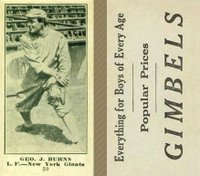 1916 Gimbels #20 Geo. J. Burns Baseball Card