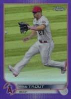 2022 Topps Chrome #200 Mike Trout Purple Refractor Baseball Card