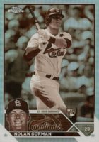 2023 Topps Chrome #192 Nolan Gorman Sepia Refractor Baseball Card
