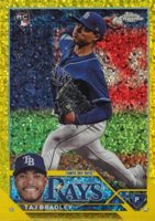 2023 Topps Chrome Update #USC194 Taj Bradley Yellow Mini Diamond Refractor Baseball Card
