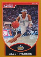 2007 Bowman Chrome #33 Allen Iverson Gold Refractor Basketball Card