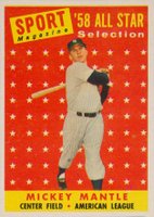 1958 Topps #487 Mickey Mantle All-Star Baseball Card