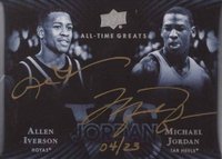 2013 Upper Deck All-Time Greats Jordan vs. Signatures #JVSAL Allen Iverson/Michael Jordan Basketball Card