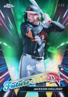 2024 Topps Chrome Update Future Stars #FSU15 Jackson Holliday Green Refractor Baseball Card