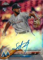 2018 Topps Chrome Rookie Autograph #RA-SA Sandy Alcantara Refractor Baseball Card
