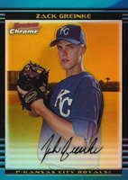2002 Bowman Chrome Draft Picks #6 Zack Greinke Gold Refractor Baseball Card