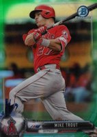 2017 Bowman Chrome #100 Mike Trout Green Refractor Baseball Card