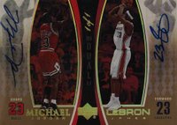 2005 Upper Deck MJ/LJ Bonus Pack #LJMJ5-A LeBron James/Michael Jordan Autograph Basketball Card